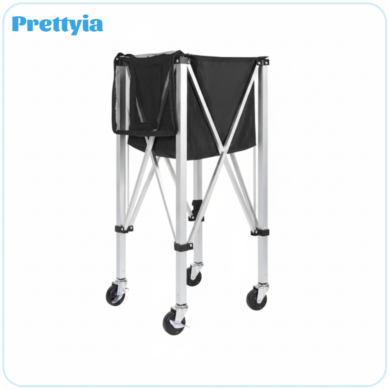 Prettyia Foldable Ball Storage Cart Collapsible Ball Cart with Side Pocket Portable Carro Para Pelotas Mobile for Coaches, Schools, Gyms, Gymnasiums, Physical Education ราคา 20,563 บาท*ส่งฟรี