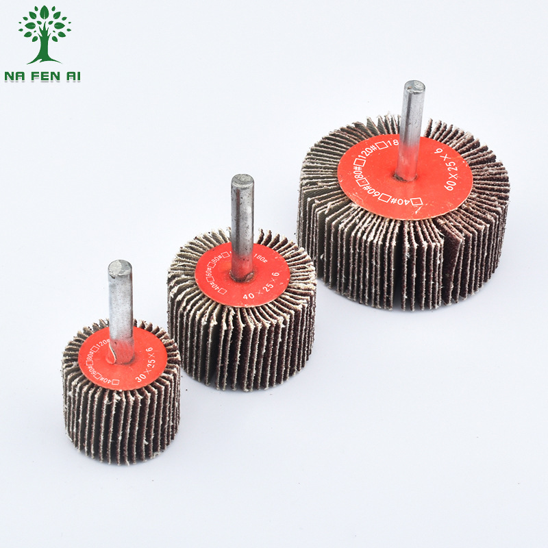 Axial impeller with handle louver grinding head, hundred page sandpaper grinding head, polishing polishing photoelectric grinding head with handle impeller