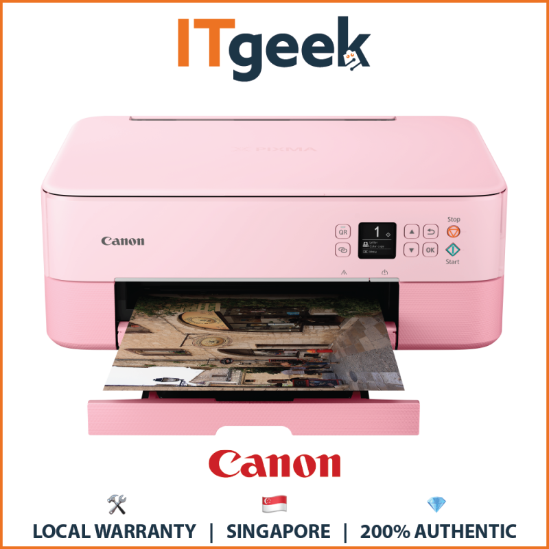 (24HRS DELIVERY) Canon PIXMA TS5370 Wireless All-In-One Inkjet Printer (Pink) Singapore