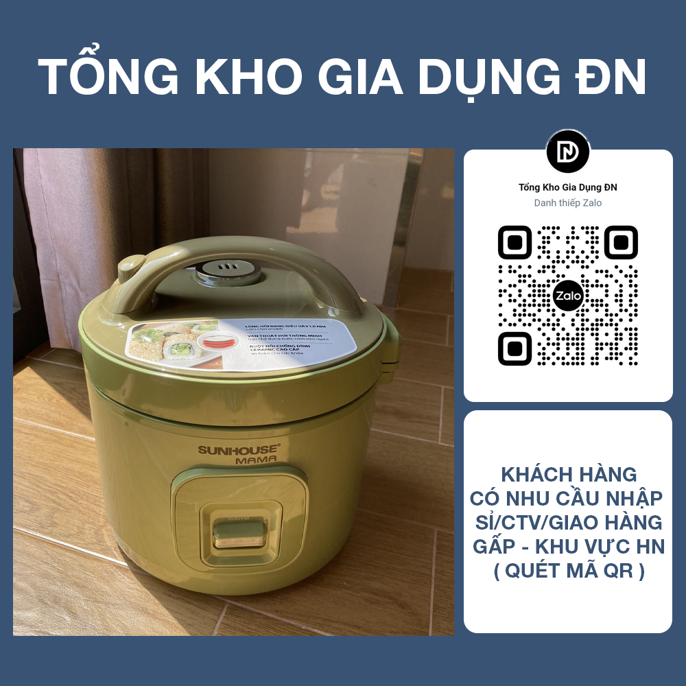 Nồi cơm điện 1.2l sunhouse mama shd8265g - bảo hành 24 tháng