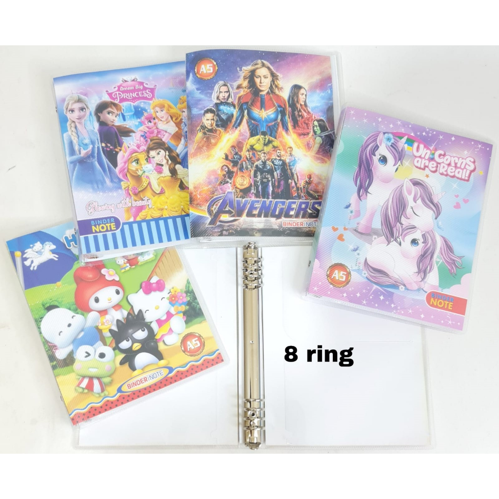 BINDER NOTE A5 - 8 RING - Karakter Fancy