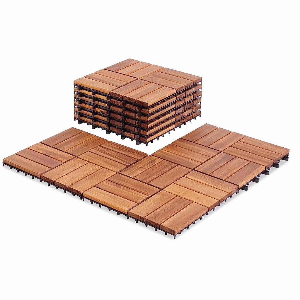 (SƠN 4 LỚP) COMBO 6 VỈ - TẤM SÀN GỖ LÓT BAN CÔNG, TRONG NHÀ NGOÀI TRỜI, VỈ LÓT SÀN, 30X30CM, HÀNG LOẠI 1 XUẤT KHẨU MỸ R1