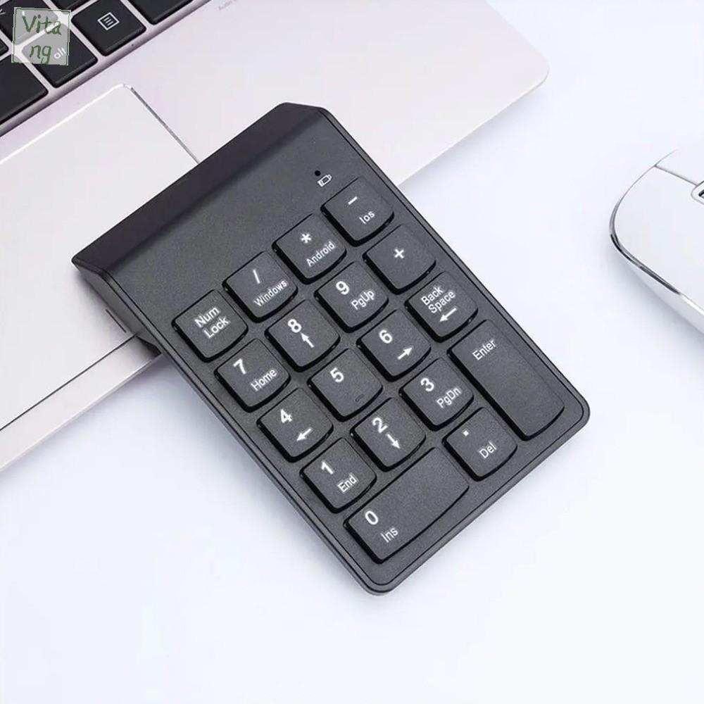 VITANG Không dây 2.4G Bàn phím không dây 18 phím Thiết kế mỏng Bàn phím kỹ thuật số mini Kỹ thuật số Công thái học Bàn phím số không dây Kế toán