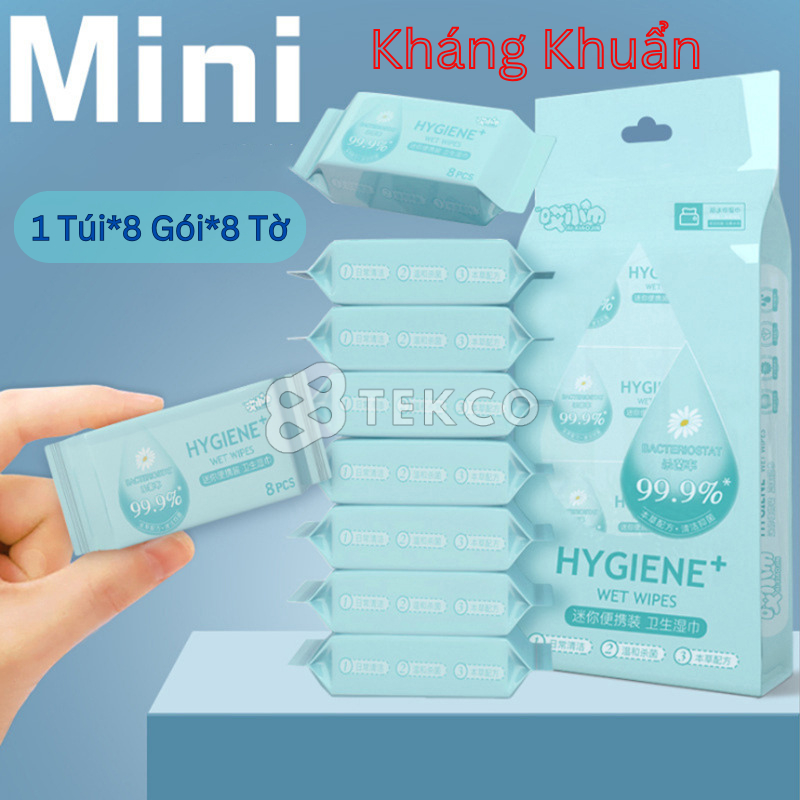 Túi 64 khăn giấy ướt mini kháng khuẩn bỏ túi - khăn ướt mini kháng khuẩn