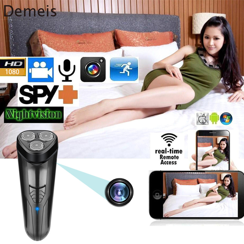1080p Hd Mini Wifi P2p Camera Electric Shaver Video Recorder Dvr Wireless