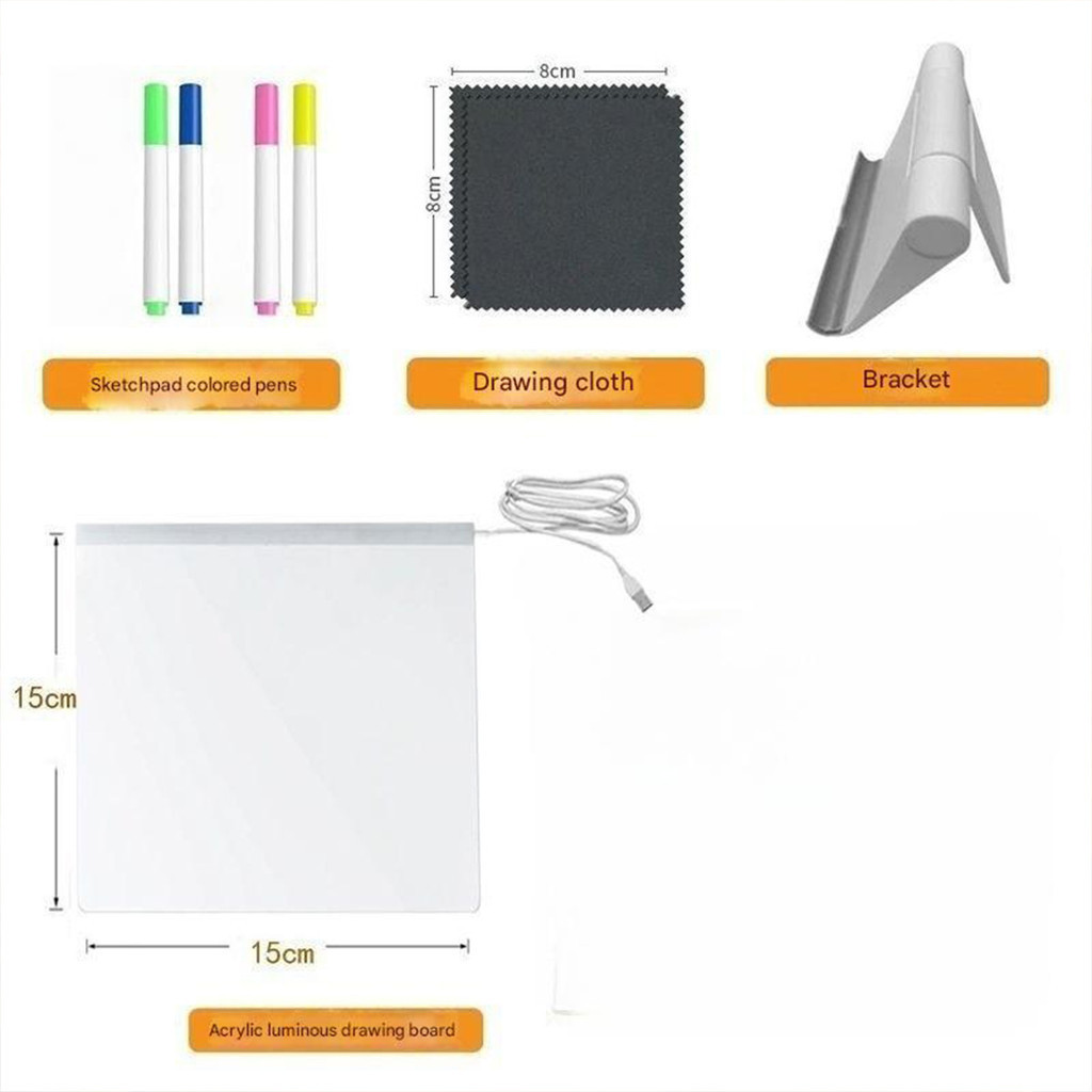 Creative Childrens Gift LED Luminous Drawing Board Erasable Graffiti Acrylic Board