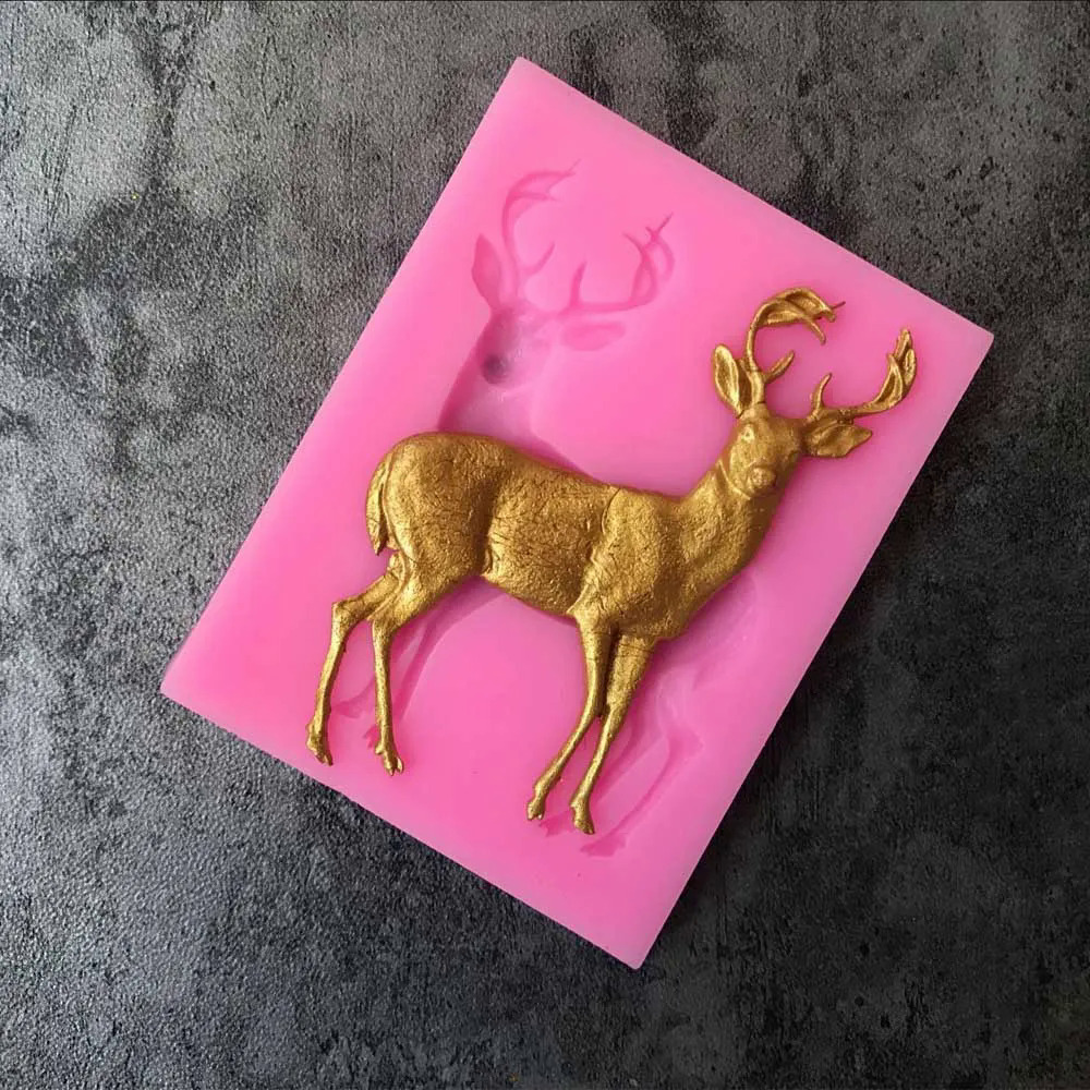 Aouke Giáng Sinh Hươu Trang Trí Cookie Cutter Hình Dạng Cấp Thực Phẩm Silicone Bánh Khuôn Bánh Công Cụ B025