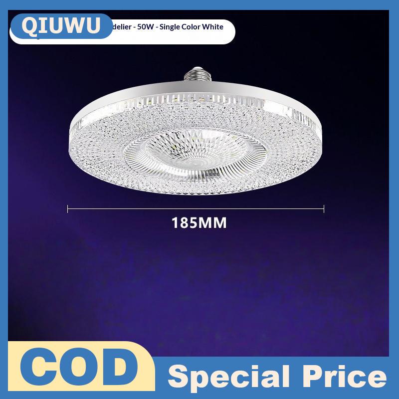 QIUWU 1pcs UFO Trần Đèn pha lê E27 Bóng đèn LED bảo vệ mắt tiết kiệm năng lượng thời trang Nhà Vòng siêu sáng dẫn bóng đèn chùm
