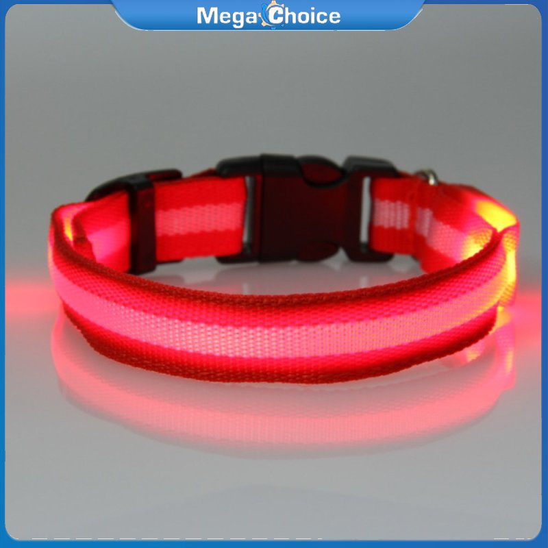MegaChoice【100%Original】Dog Safety Collar, LED, Flashing and Solid, Nylon - Free Extra Batteries - Large and Small Dogs - FREE SHIPPING (Red, Small) ราคา 44 บาท*ส่งฟรี