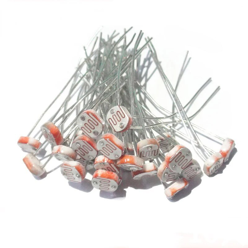 20 chiếc điện trở phụ thuộc ánh sáng 5528 ldr bán lẻ điện trở quang điện 5mm kháng quang đối với arduino photoresistor