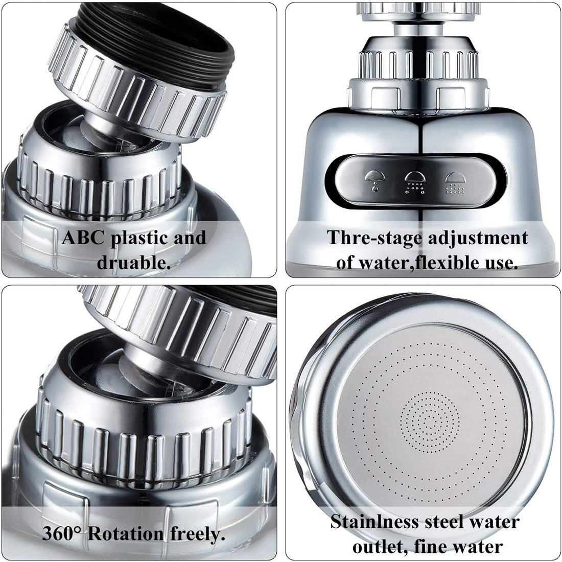 Srmsvyd Movable Kitchen Faucet Head 360° Rotatable Faucet Sprayer Head Replacem 