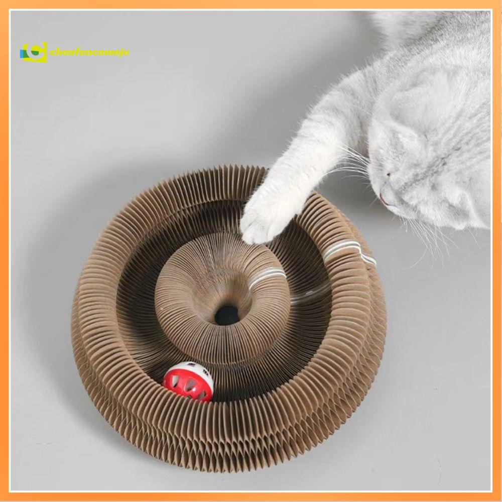 CHENFENCEMEJE Có thể gập lại Bảng cào mèo Lượn sóng tròn Đồ dùng cho thú cưng Đồ chơi cho mèo Dày Móng vuốt mèo