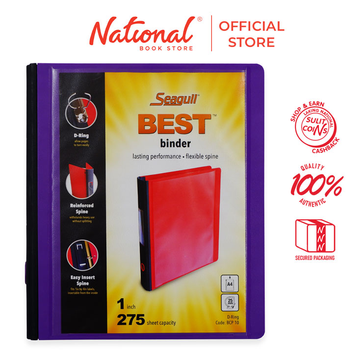 Seagull Ring Binder 3r BCP10 A4 1inches Dtype PP Cover With Front Pocket Violet - Files & Folders
