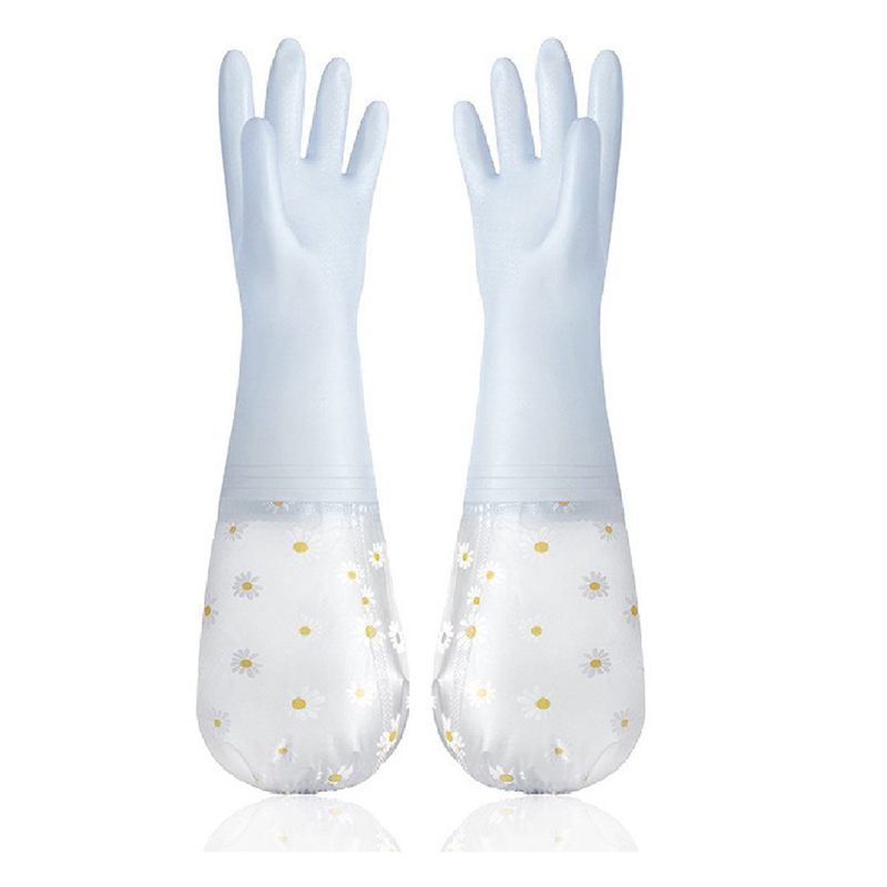 (OFWM) Dishwashing Cleaning Gloves 3 Pairs - Reusable Rubber Gloves Non-Slip Laundry Kitchen Gardening Household Gloves - 2