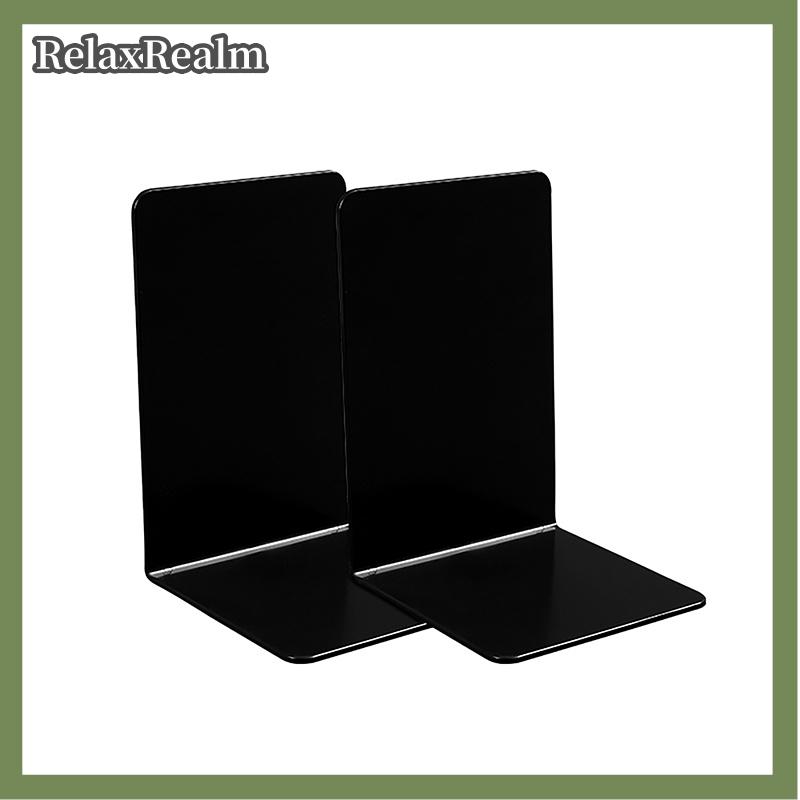 RelaxRealm 1PC trong suốt Acrylic bookends đứng kệ sách Máy tính để bàn trang trí lưu trữ giá booken