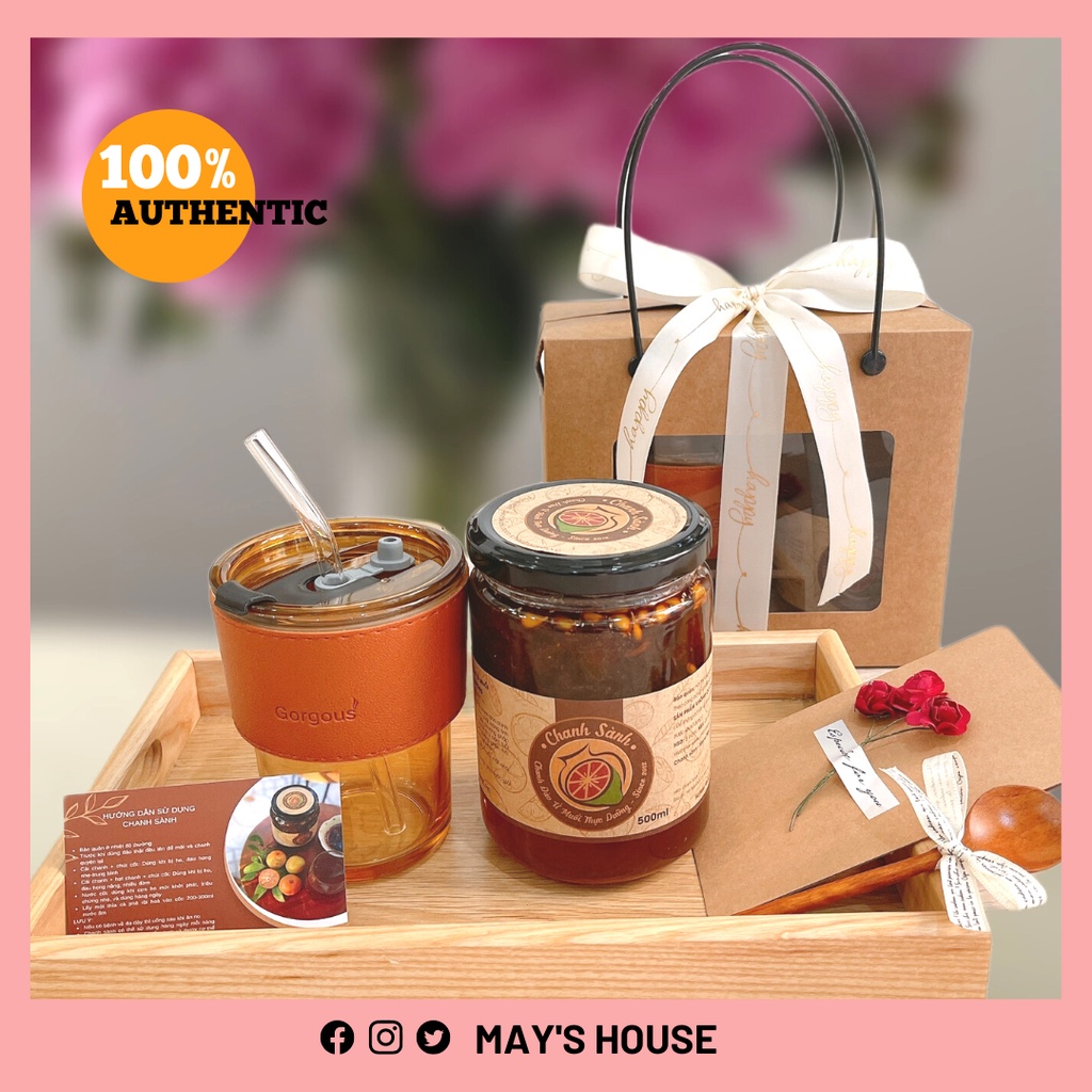 Set quà tặng Chanh sành kèm cốc thủy tinh bọc da sang trọng
