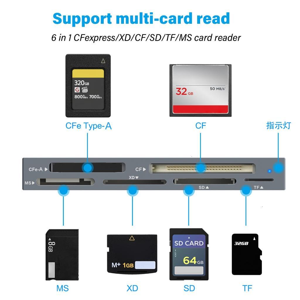 Aluminum Card Reader Support CFexpressA/XD/MS Multiple USB3.0 Type-c Connnection for Quick Photo and Video Transfer Presyo 3,032 Piso*Libreng Shipping