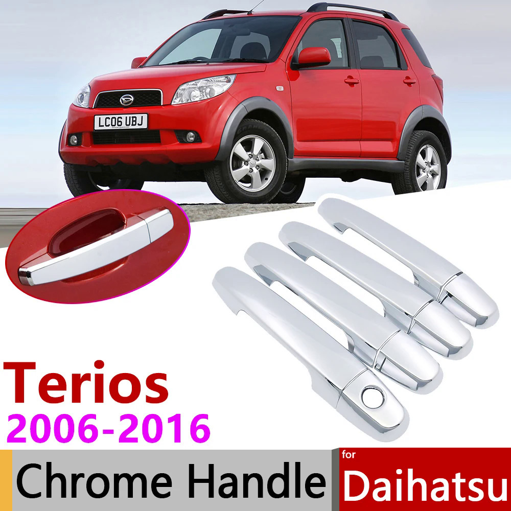Đối với Daihatsu Terios bego sinh thái Hoang Dã J200 F400 2006 ~ 2016 Chrome cửa xử lý Bìa xe phụ kiện dán TRIM Set 2008 2010 2015