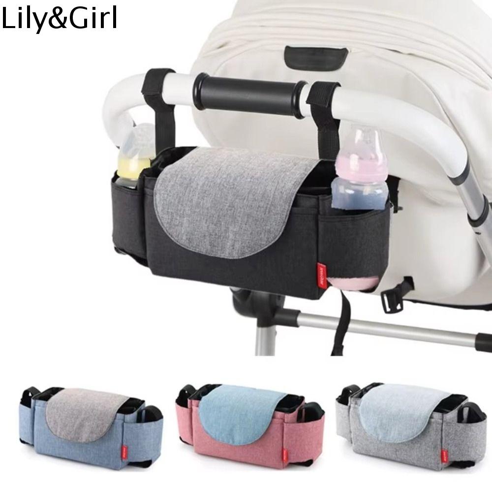 LILYGIRL กระเป๋าหลายช่อง กระเป๋าจัดระเบียบรถเข็นเด็ก ขวดผ้าอ้อมเด็ก จุได้มาก ถุงเก็บรถเข็นเด็ก สากลสากลสากล การเดินทางการเดินทาง กระเป๋าแขวนรถเข็นเด็ก กระเป๋าแม่กระเป๋า