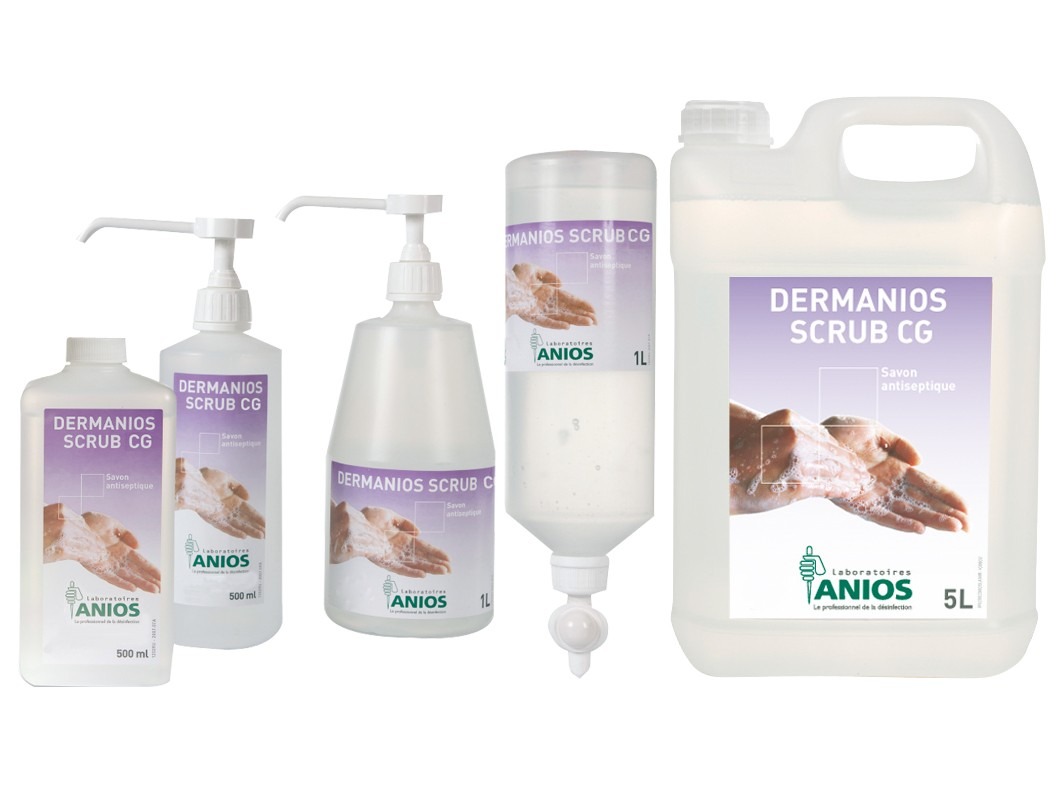 Dermanios scrub chlorhexidine 4% 1l 5l - dung dịch vệ sinh tay ngoại khoa phẫu thuật hàng công ty