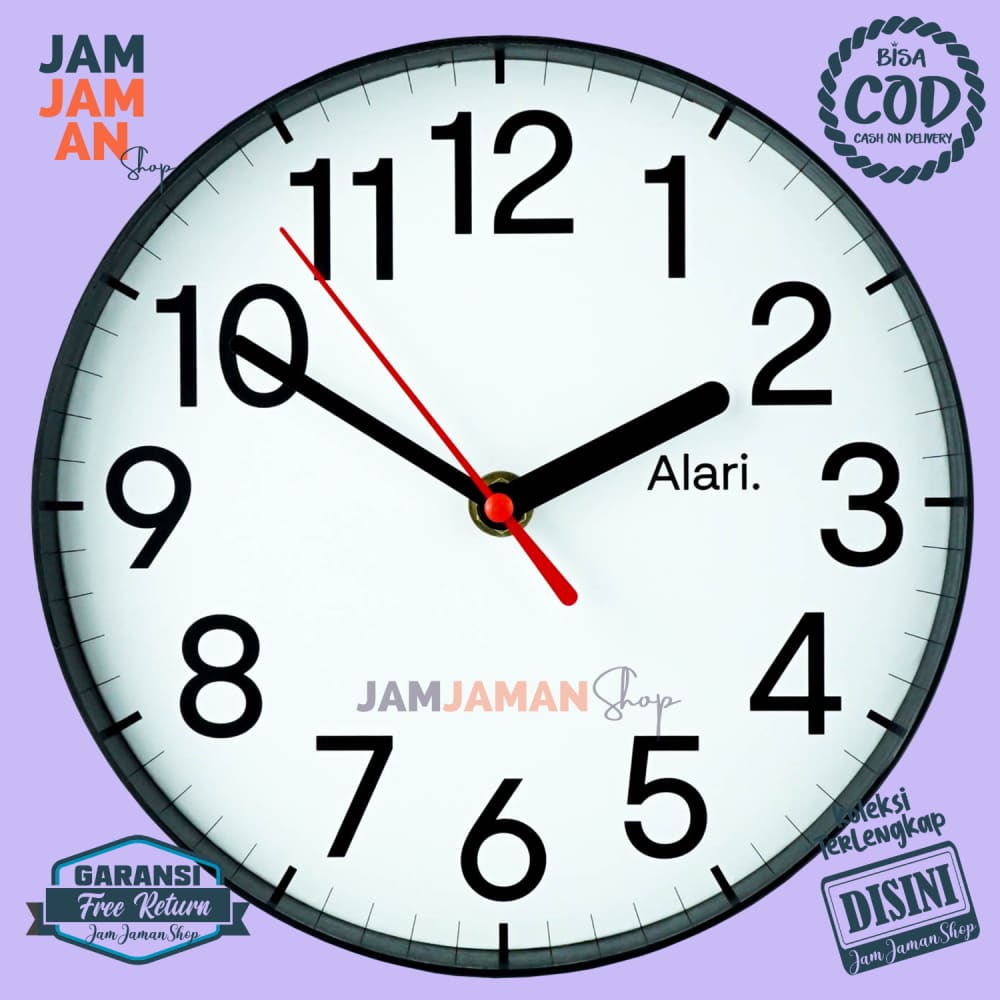 Jam Dinding Analog Minimalis Hiasan Kamar Minimalis Minimalis AL1113-1088 Unik Hitam Modern TANPA KACA