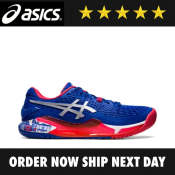 ASICS Gel Resolution 9 Men's Tennis Shoes - Blue Grey Red