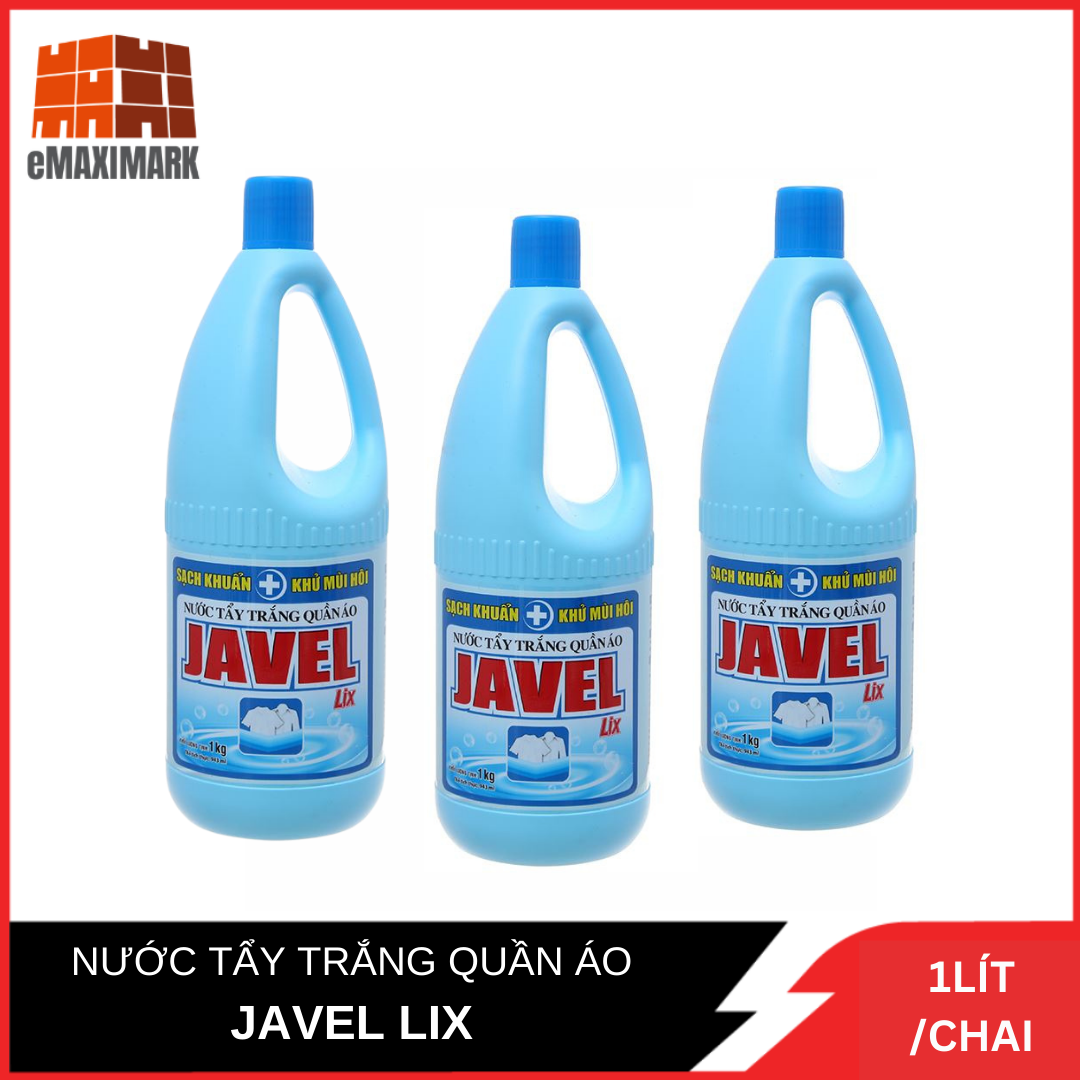 Combo 3 Nước Tẩy Trắng Quần Áo Javel Lix Chai 1KG