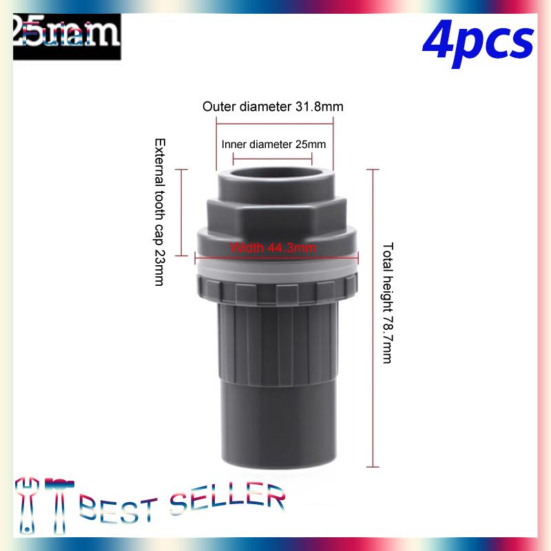 Fulai 2 chiếc đầu nối PVC ống thoát nước bể cá dày 20 25 32 mm ống thoát nước trong vườn đầu nối đầu vào bể cá cho bể cá - 9