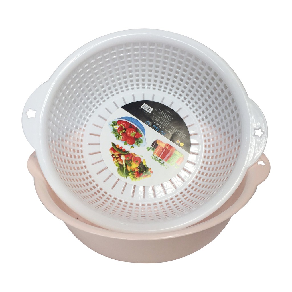 Bộ thau rổ tròn tự lập tl950 - kích thước: 25.3 x 22.5 x 7 cm - giao màu ngẫu nhiên