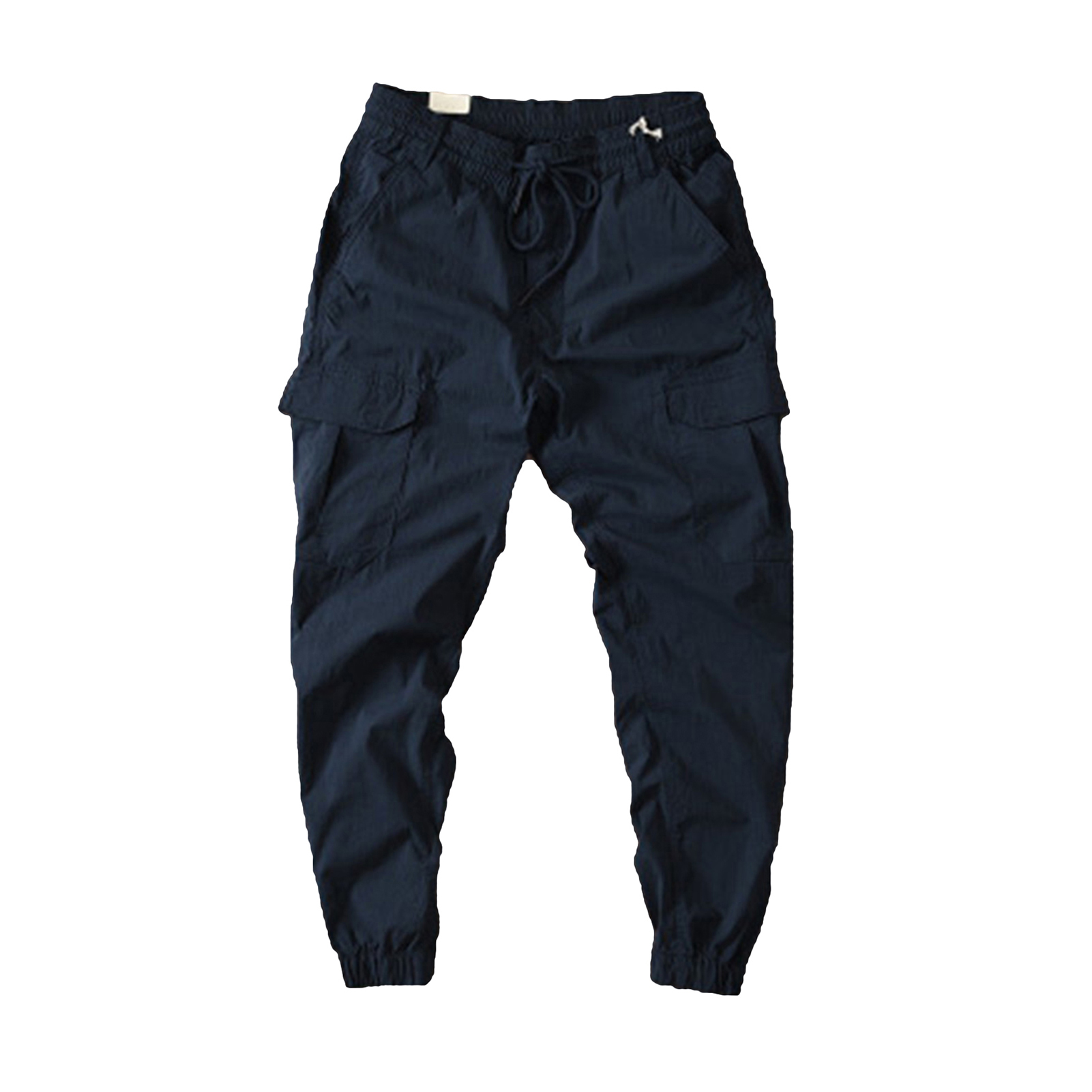 UHH Men Work Pants Men Elastic Waist Pants Men's Lightweight Jogger Pants with Elastic Waist Drawstring Thin Fit Gym Training Sweatpants Solid Color Ankle-banded Trousers with Side Pockets – - 2