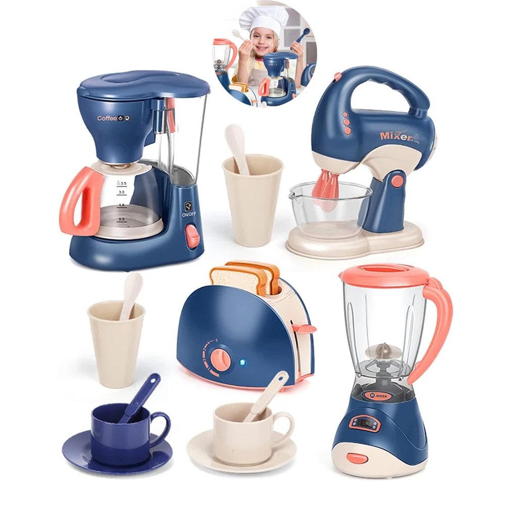 Mini Household Pretend Play Kitchen Appliances Toy Set With Coffee Maker