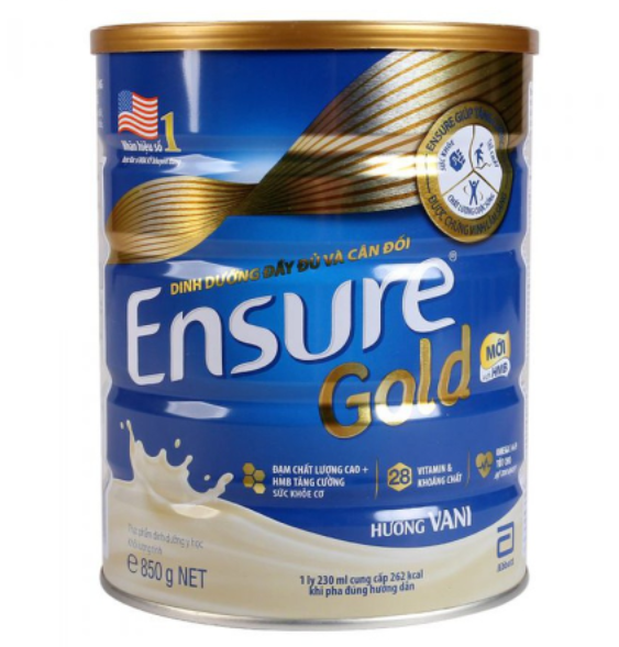 Sữa Ensure Gold 850g hương vị vani date mới