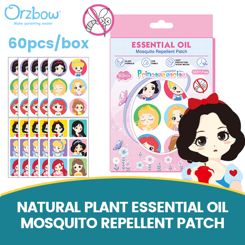 Orzbow 60Pcs Mosquito Repellent Patch for Baby Kid Safe Natural Plant Based Essential Oil Newborn Anti-mosquito Sticker