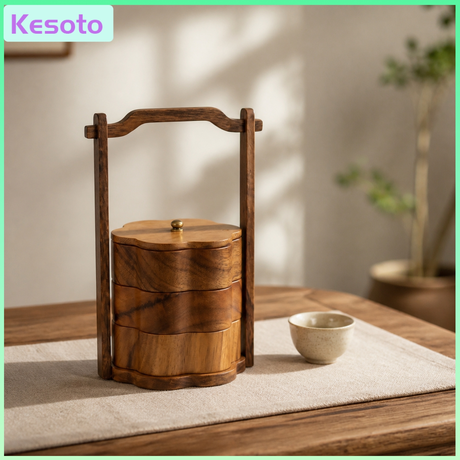 เครื่องครัวและอุปกรณ์บนโต๊ะอาหาร Kesoto กล่องใส่ขนมแบบซ้อนได้แบบพกพาพร้อมที่จับ กล่องใส่ของว่างหลายชั้นพร้อมปุ่ม ถาดเสริฟใช้งานได้ยาวนานพร้อมที่จับ ทำความสะอาดง่ายสำหรับเจ้าบ้าน ครอบครัว ราคา 6,130 บาท*ส่งฟรี
