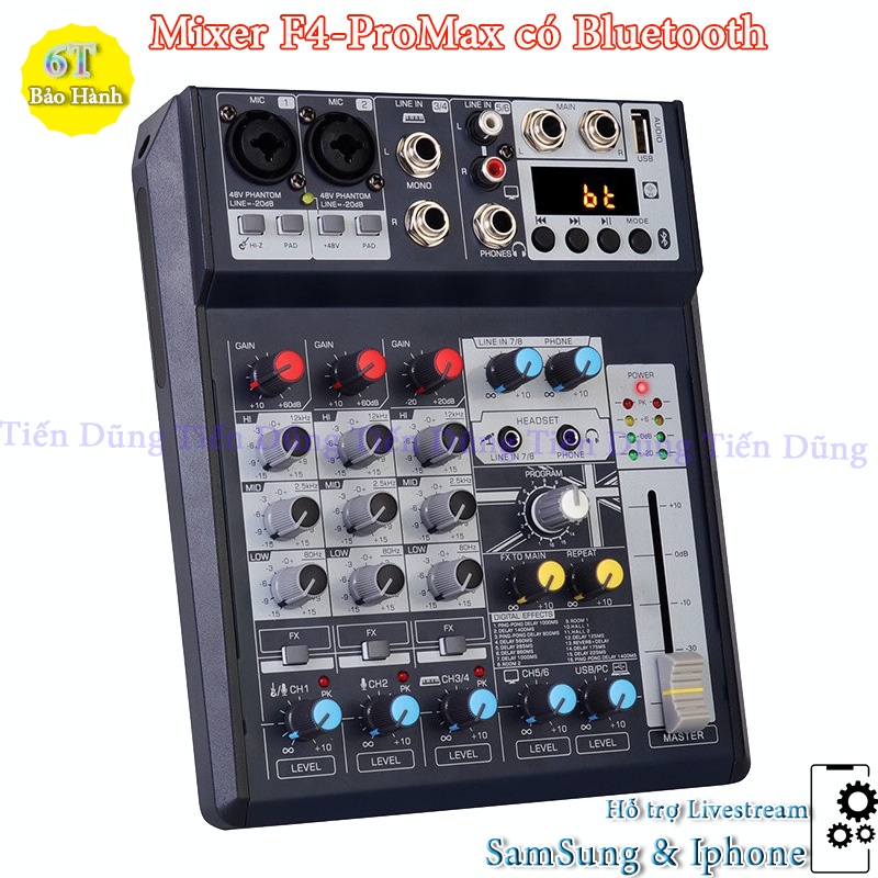 Mixer F4 Pro Max Phiên Bản Mới ƞhất, Kiểu Dáng Cực Đẹp, Âm Thanh Sống Động, Đèn Led Hiển Thị, Tích Hợp Sẵn 99 Chế Độ Vang Số Dsp, Bộ Xử Lý Âm Thanh Chuyên Nghiệp, Phù Hợp Hát Live Stream Thu Âm Hoặc Ra Ampli ,Loa Kéo.