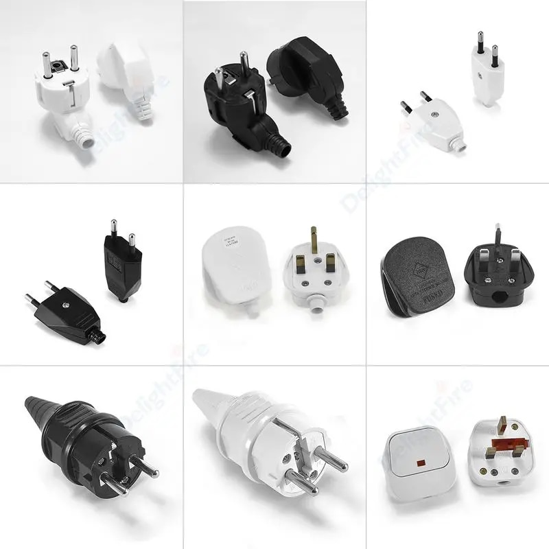 orfvqu98 EU plug adapter male plug replacement socket rewirable Schuko electrical socket European power extension cable European connector