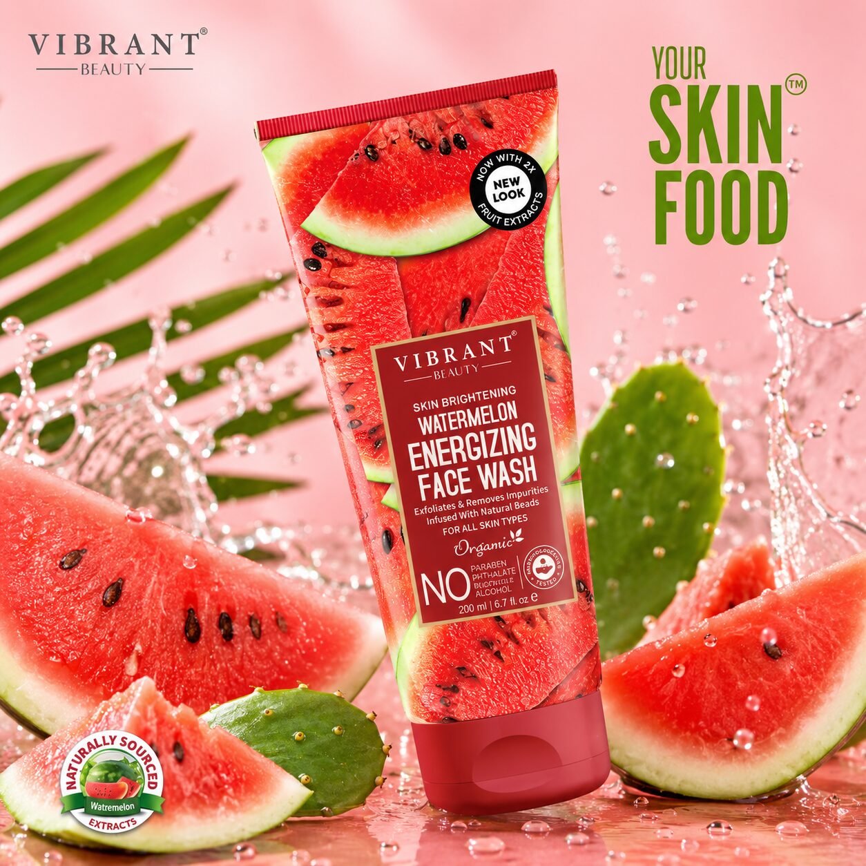 Vibrant Beauty Water Melon Energizing Face Wash | Facial Cleansing Care | 200ml