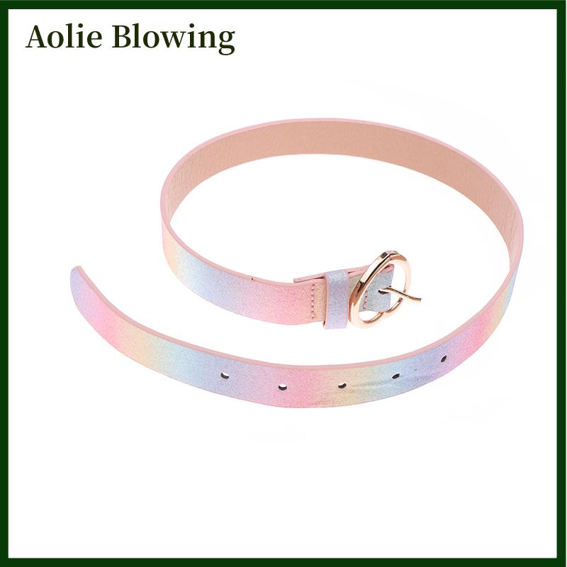Aolie Trẻ Em Của Vành Đai Cô Gái PU Đầy Màu Sắc Công Chúa Ăn Mặc Quân Đội Đào Tạo Cô Gái Vành Đai Quần Jean Vành Đai Tình Yêu Trái Tim Dây Quần Áo Thắt Lưng