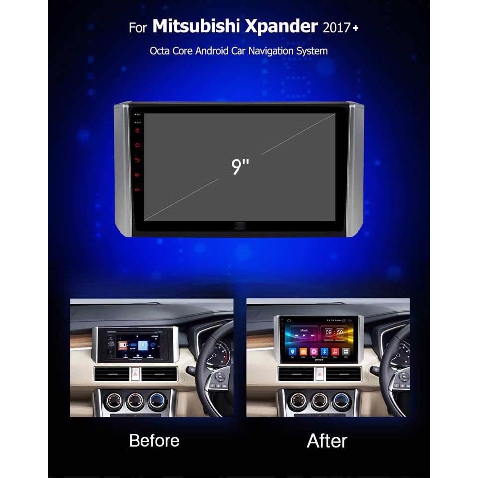 Mặt dưỡng Mitsubisi X-Pander 2018-2019 (9 inch)