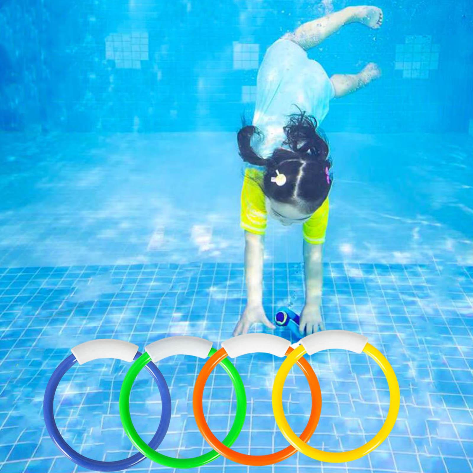 Baoblaze 4x Diving Rings for Pool, Underwater Diving Toys Water Toys Gift Games Multi Color Water Toys for Kids Pool Toy for Summer Swimming Playing ราคา 109 บาท*ส่งฟรี