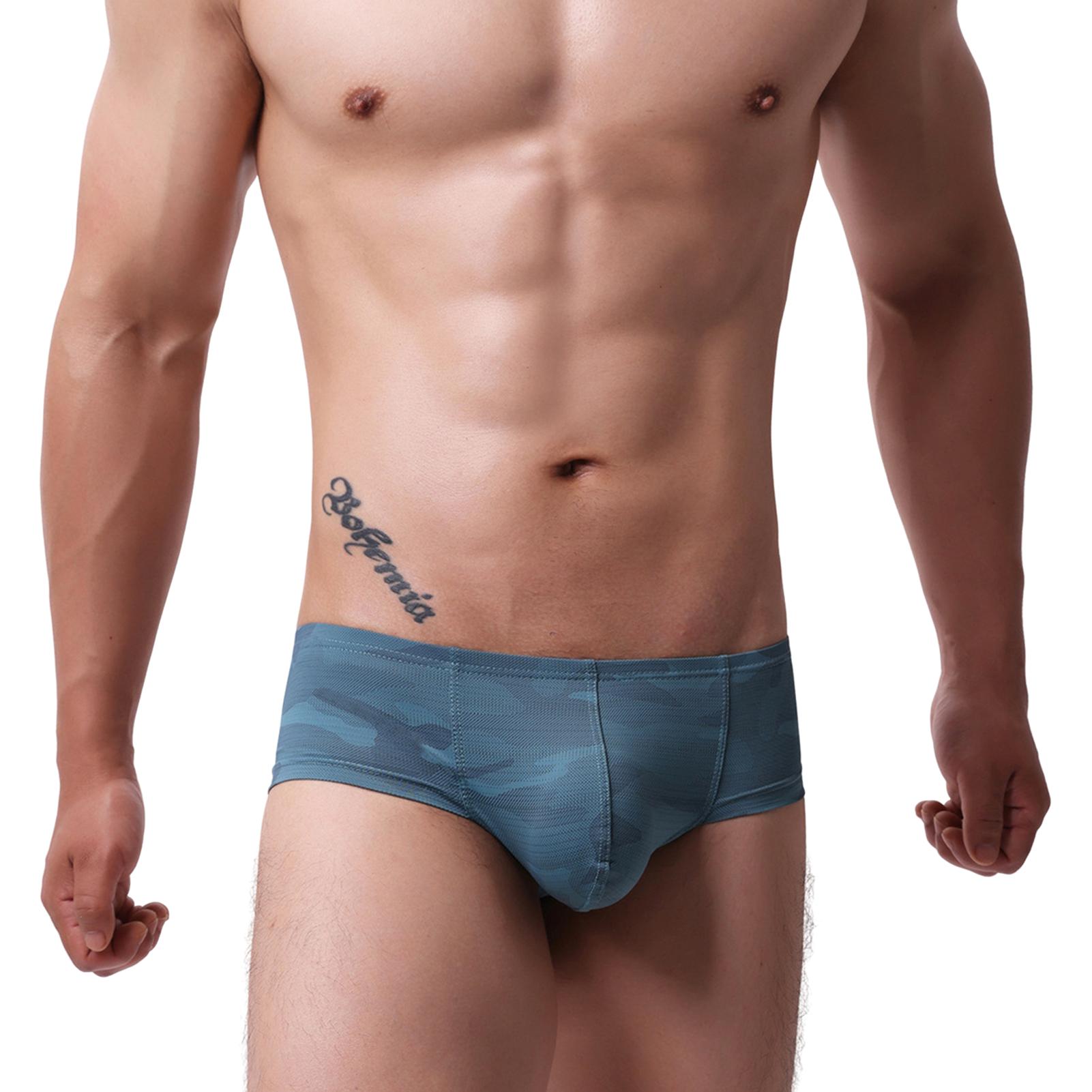 Slim-fit Boxer Underwear Mid-waist Design Boxers Colorful Printing Men's Low Rise Boxer Briefs High Elasticity Breathable Underwear for Men