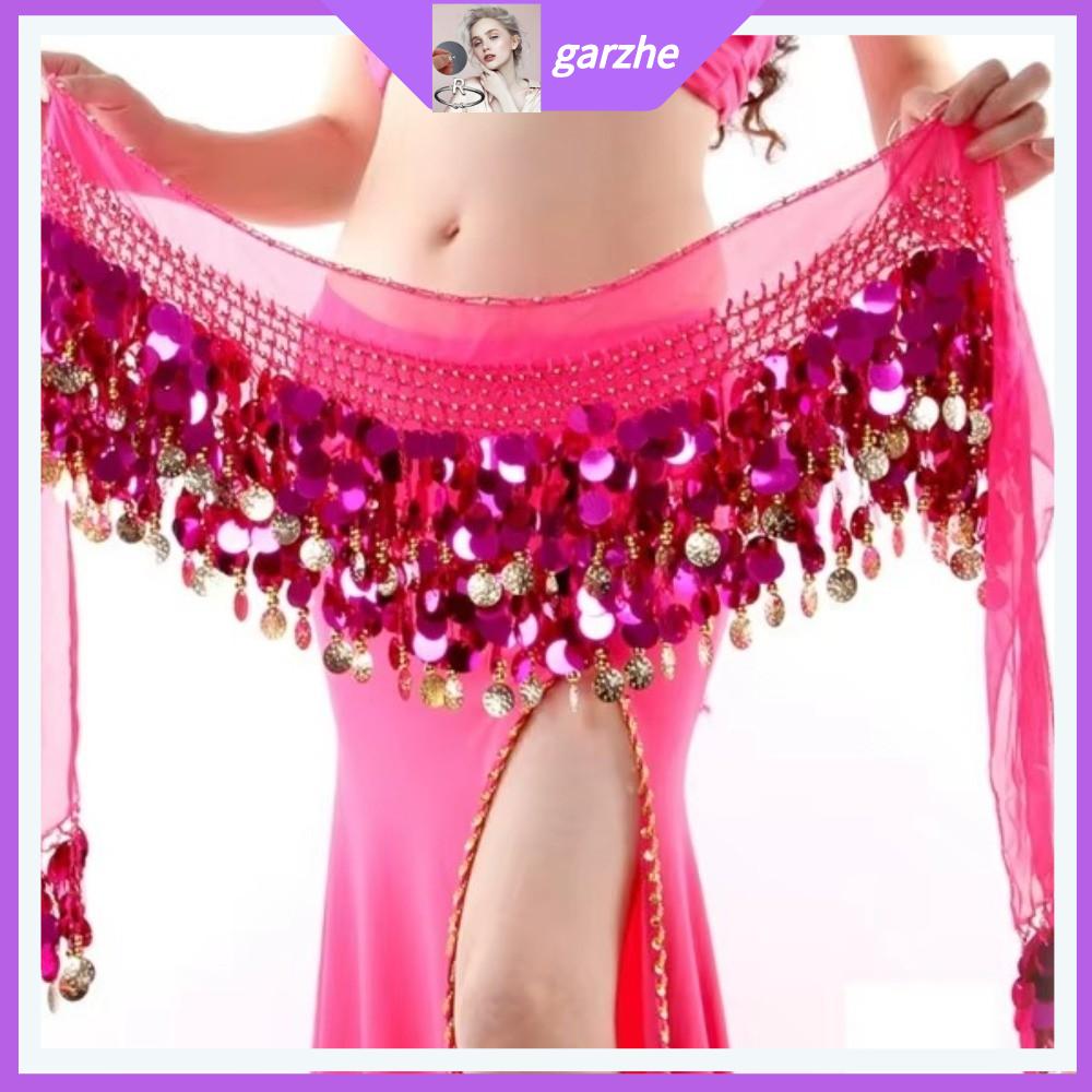 GARZHE24272 Tua rua Khăn hông múa bụng với đồng tiền màu vàng Đồ trang trí sequin Dây lưng Hợp thời trang Dây lưng múa bụng Khăn quàng hông Hiển thị trang phục