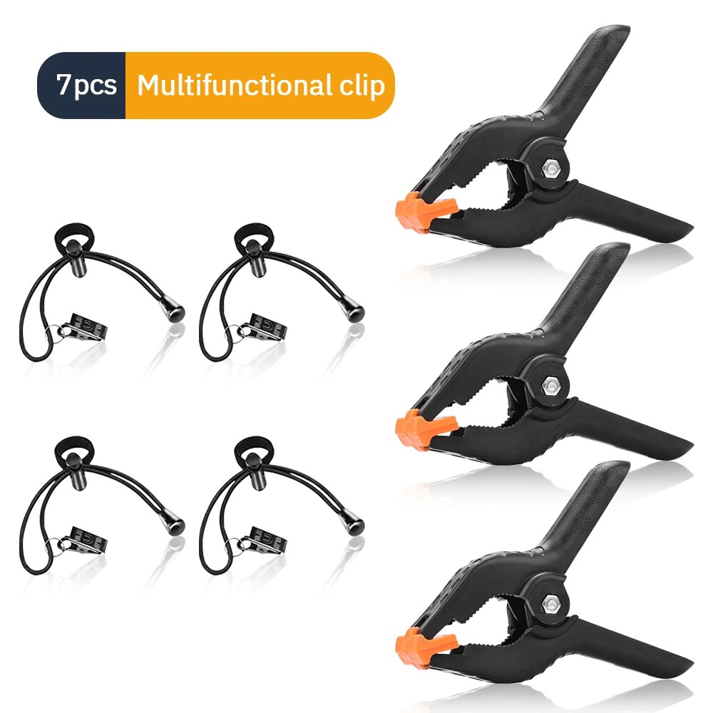 7pcs Photography Heavy Duty Background Clamp Spring Clamps Set Adjustable