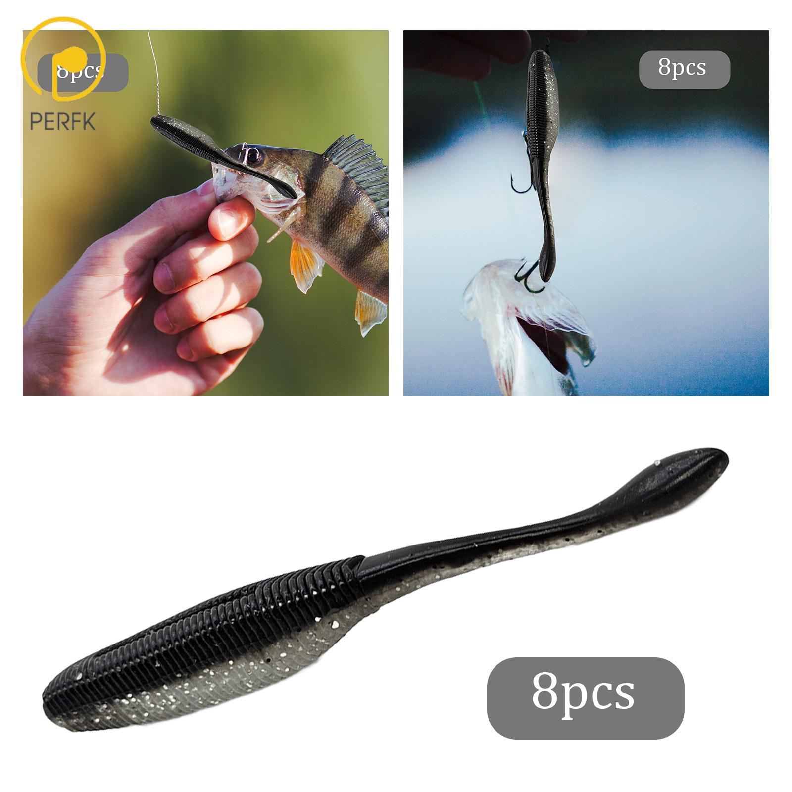 Perfk 8Pcs Fishing Worms Fishing Lures Wiggle Worm Swinging Worms for Mandarin Fish Bass ราคา 2,604 บาท*ส่งฟรี