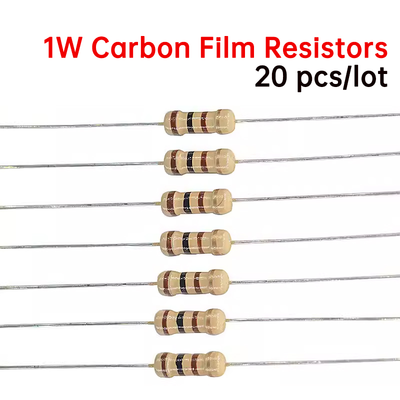 【Special offer】 20 pcs/lot 1W Carbon Film Resistors 5% 1R-10M Resistor 10R 47R 100R 220R 1K 10K 4K7