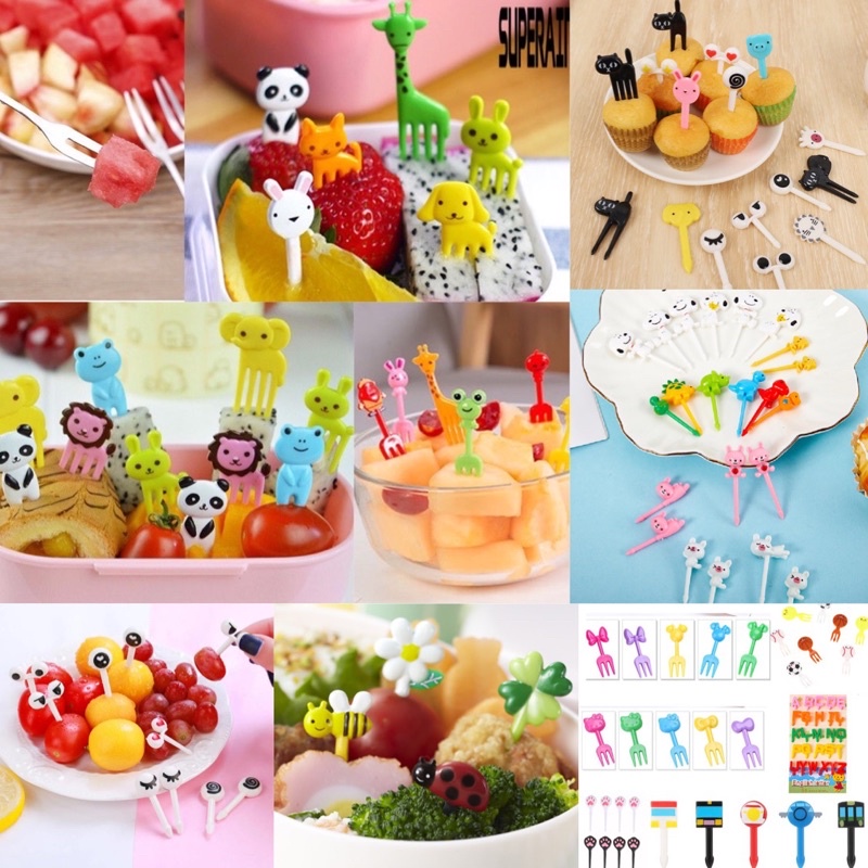 Dropship Mini Forks Animal Food Picks For Kids Cute Fruit Fork Bento Box  Decor Reusable Cartoon Children Snack Cake Dessert Lunch Pick to Sell  Online at a Lower Price