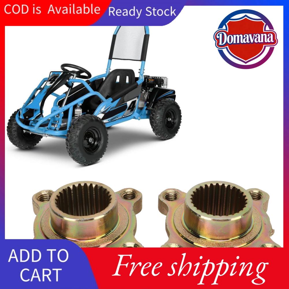 Domavana Keenso 2 Bánh Xe Trục Sau Hub 28 Răng Spline 4 Stud Hub Kit với Thép hợp kim có độ cứng cao Lớp phủ sơn vàng cho xe đạp bốn bánh ATV Go Kart