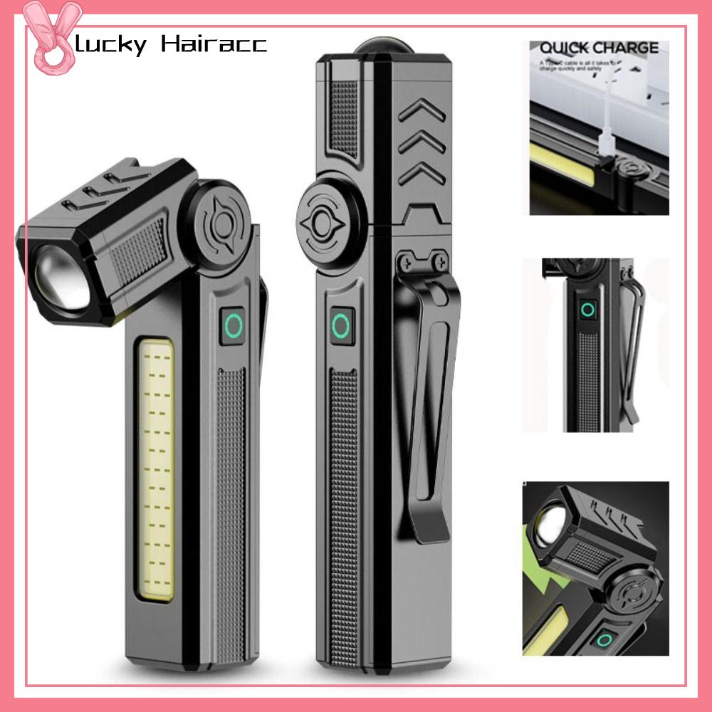 LUCKY HAIRACC 120 °   Có thể xoay Đèn làm việc LED COB Từ tính Có thể sạc lại qua USB Đèn khẩn cấp Mạnh mẽ Gập lại Đèn pin Cắm trại Câu cá Đi bộ