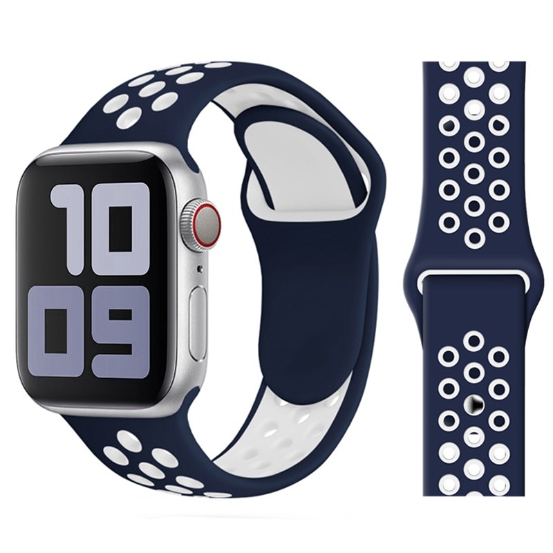 Silicone Vòng tay thể thao dây đeo cho SmartWatch Series 11 10 9 8 7 6 5 4 3 SE 40 44 41mm 45mm 38mm