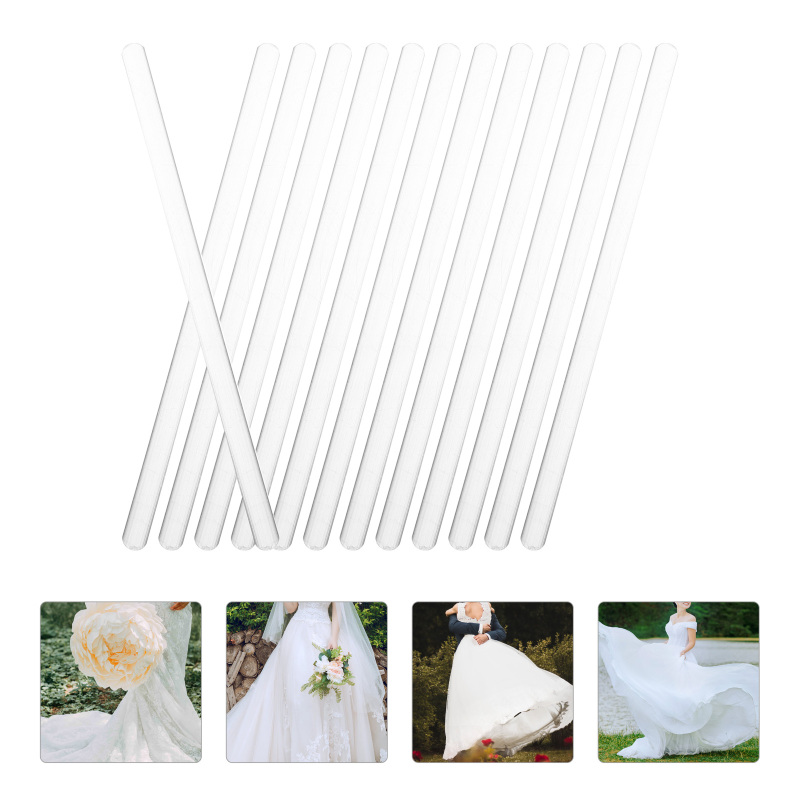Jiogein 30Pcs Clear Plastic Boning for Wedding Dress Portable Clear Boning